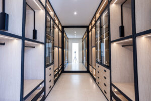 Handcrafted walnut bed frameвЂ”luxury custom-made bedroom furniture designed in the USA